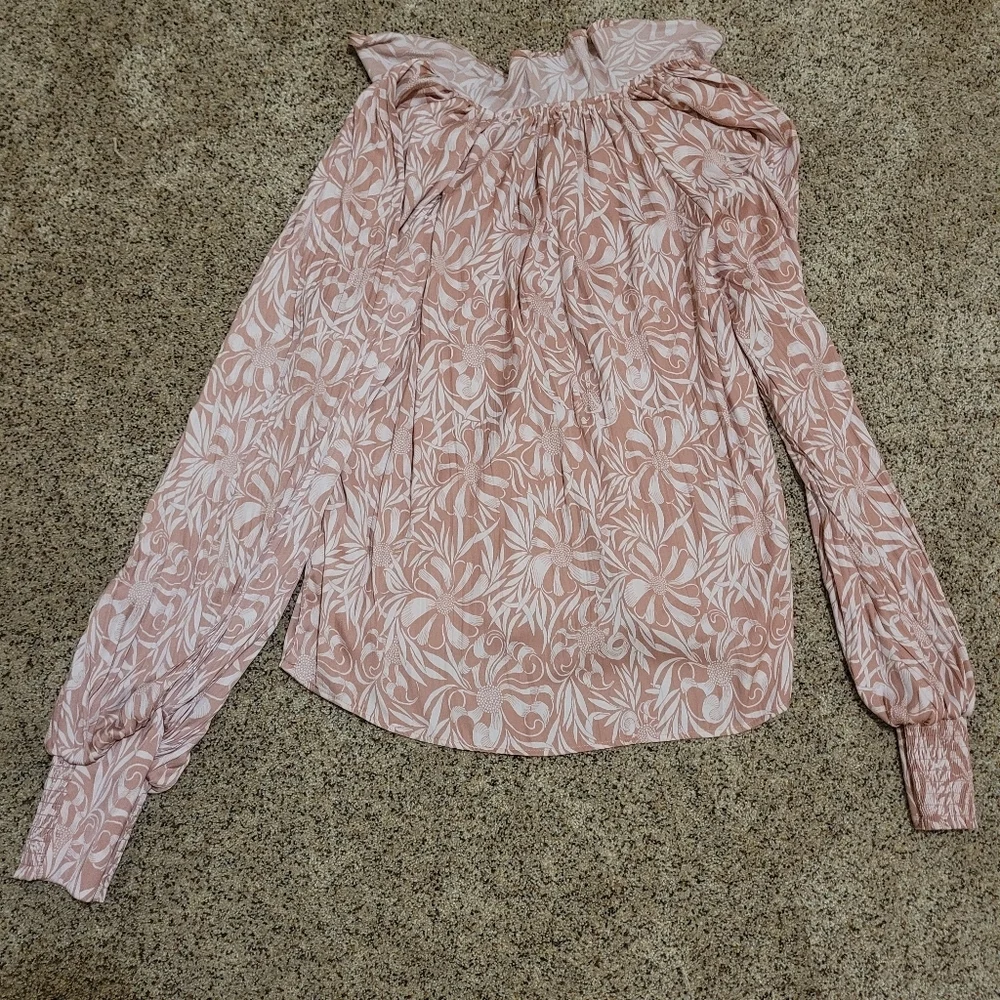 Anthroplogie Top Florance Balducci Femme Collared Blouse Size Large Romantic - Picture 6 of 8